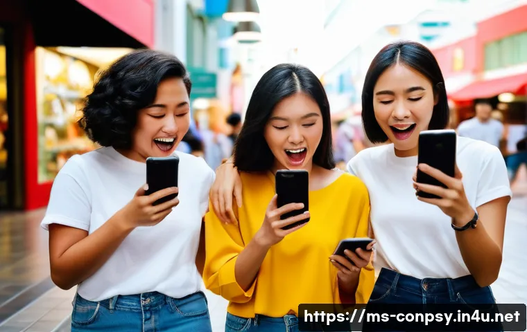 소비자 감정의 사회적 영향 - **Prompt:** A vibrant scene capturing the "Fear of Missing Out" (FOMO) among young Malaysian adults....