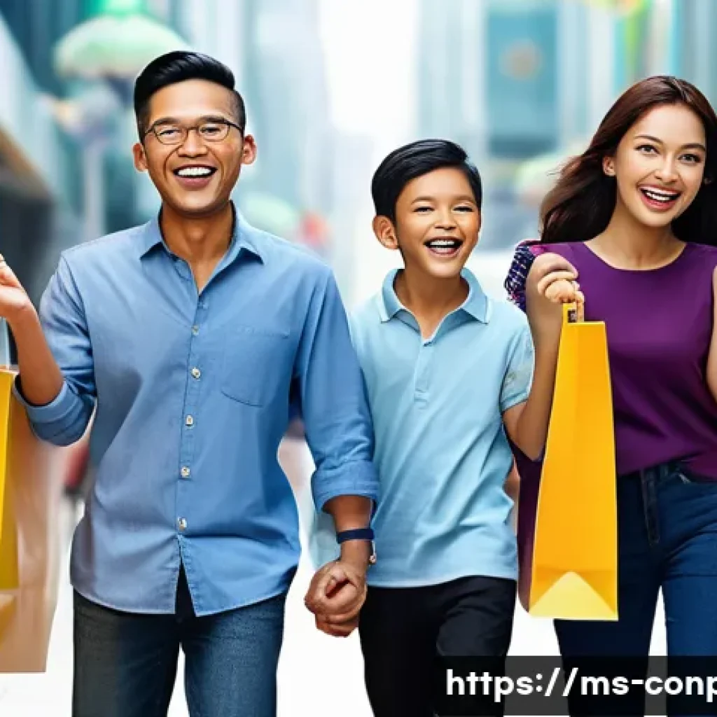 감정 경제학적 소비자 행동 연구 - 11 Mega Sale." The scene is filled with diverse Malaysian shoppers of all ages, dressed in modern, c...
