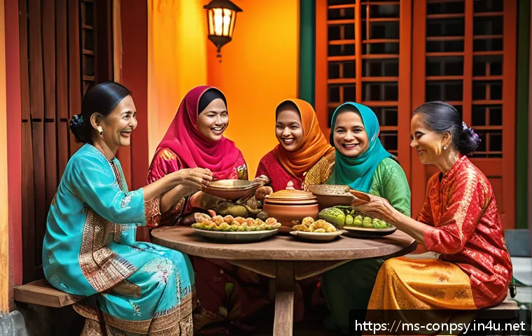 브랜드 이미지와 감정 경제학 - A warm and inviting scene of a Malaysian family celebrating Hari Raya together in a traditional kamp...