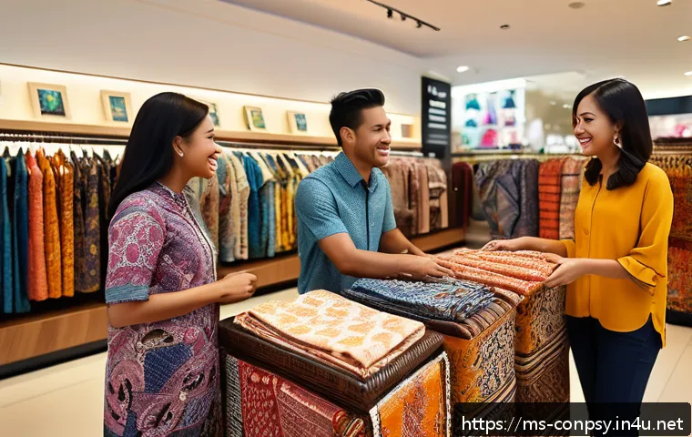 소비자 만족도와 감정의 상관성 - A warm and inviting Malaysian boutique store interior featuring a friendly sales assistant personall...
