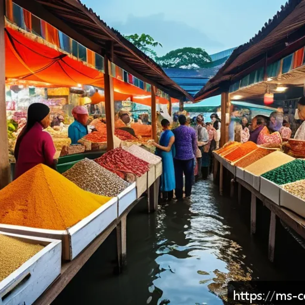 감정 경제학적 관점에서의 가격 전략 - A vibrant Malaysian marketplace scene showcasing diverse customers from various ethnic backgrounds—M...
