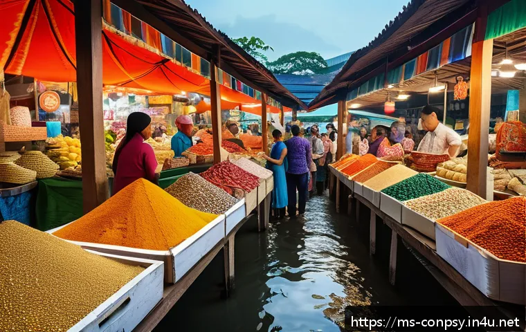 감정 경제학적 관점에서의 가격 전략 - A vibrant Malaysian marketplace scene showcasing diverse customers from various ethnic backgrounds&mdash;M...